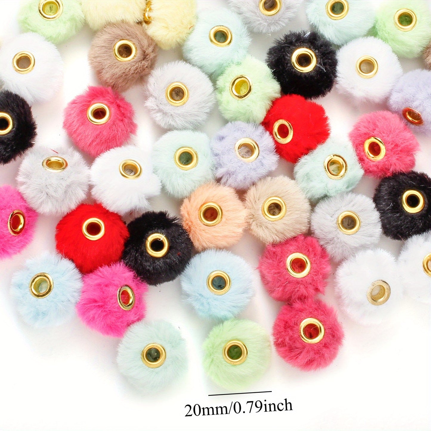 20mm Plush Pompom Focal Beads