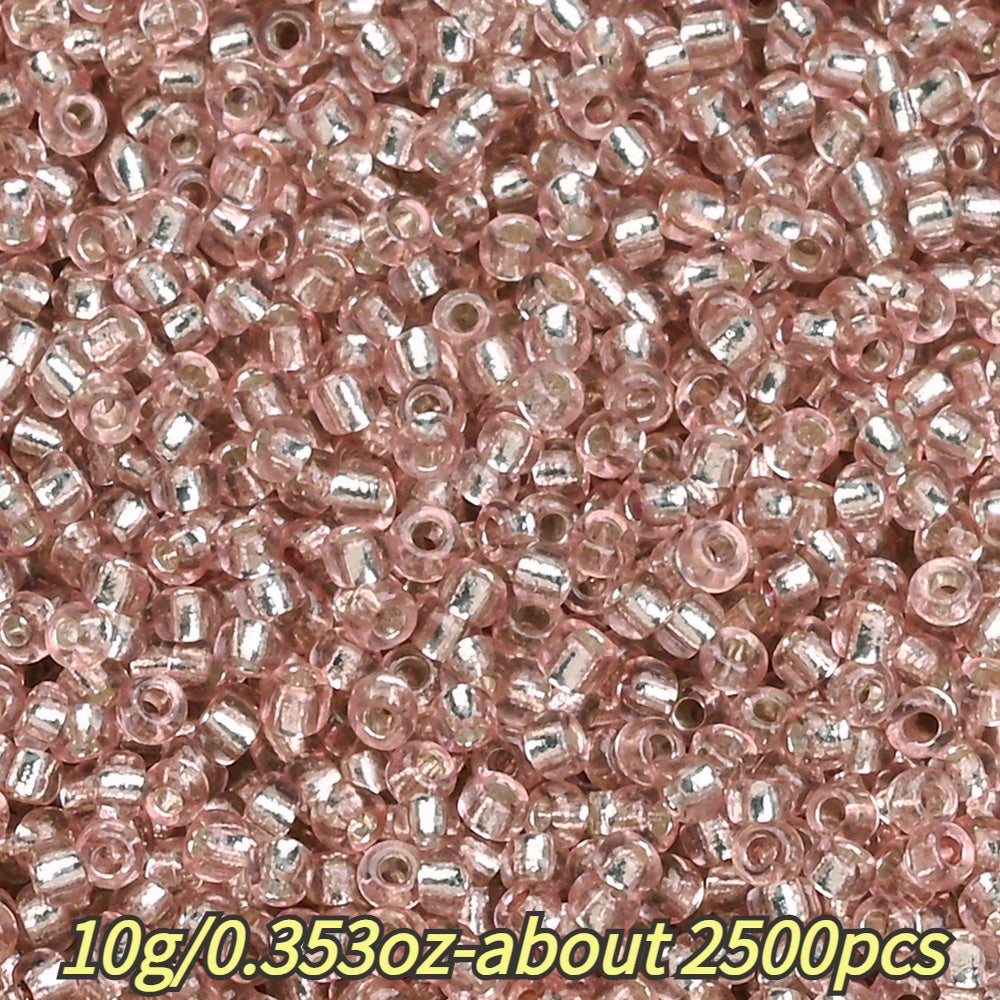1.5mm Silvery-filled Mini Glass Rice Beads