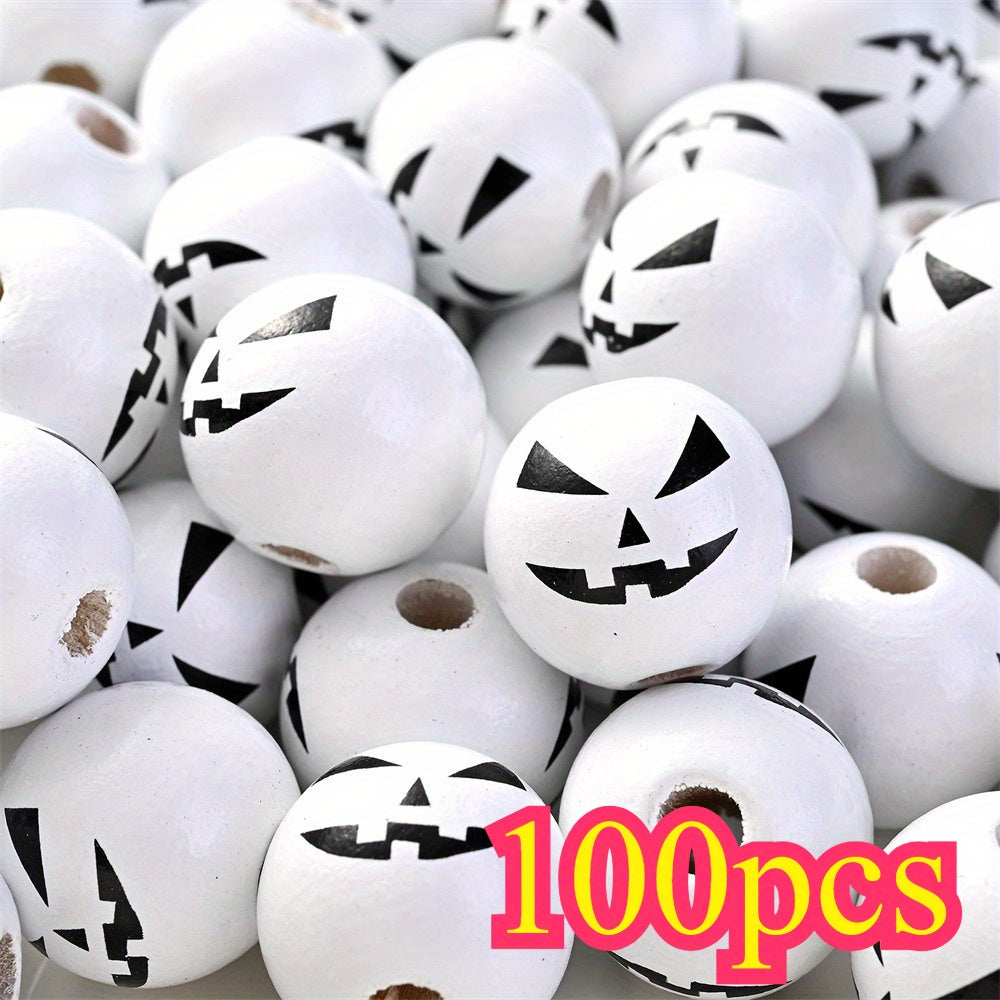 Halloween Wooden Pattern Beads