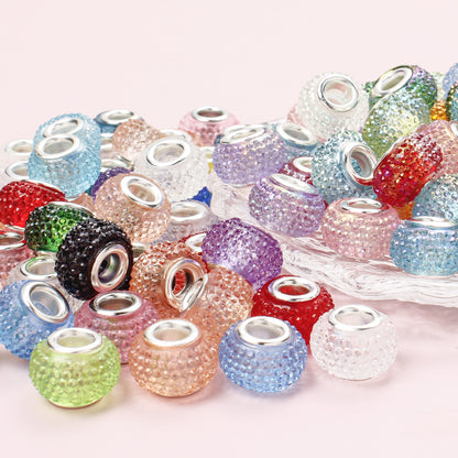 9x14mm Resin Rhinestone Inlaid Beads