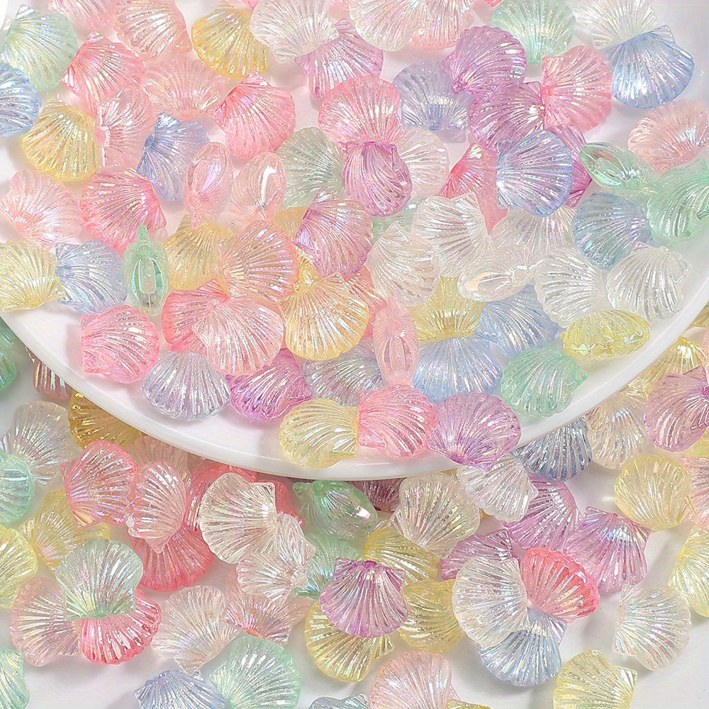 50pcs Colorful Acrylic Shell Beads