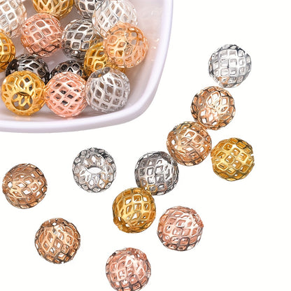Hollow Round Alloy Spacer Beads