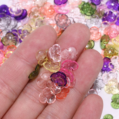 10mm Clear Acrylic Sakura Flower Beads