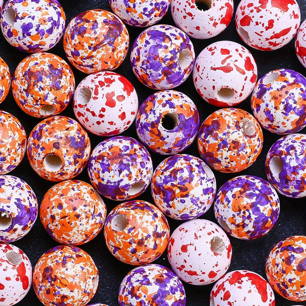Halloween Blood Splatter Wooden Beads
