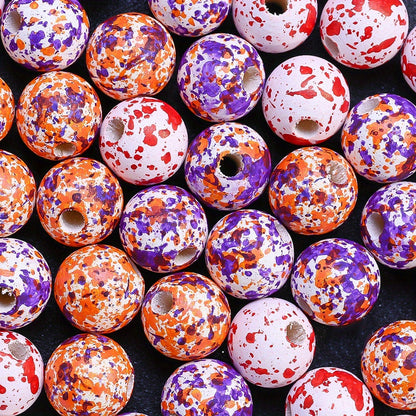 Halloween Blood Splatter Wooden Beads