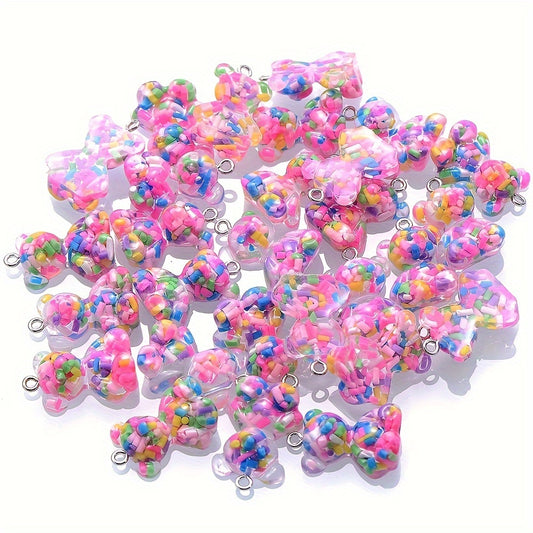 10pcs 25x17.5mm Transparent Acrylic Gummy Bear Charms