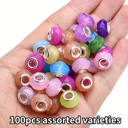AB Multicolor Square Dice Acrylic Spacer Beads