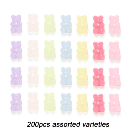 Assorted Bear Acrylic Jewelry Beads