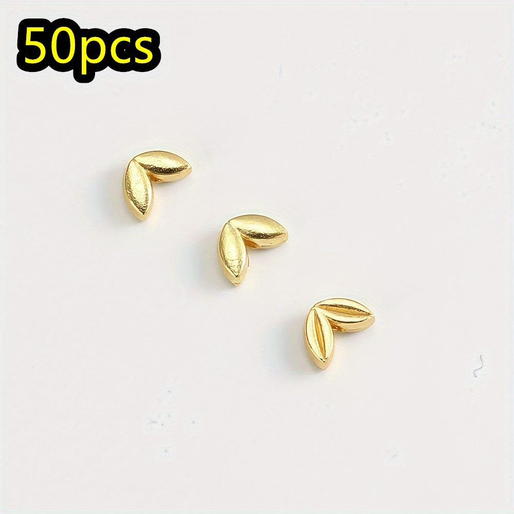 50pcs/set 5x7mm Wheat Ear Zinc Alloy Beads