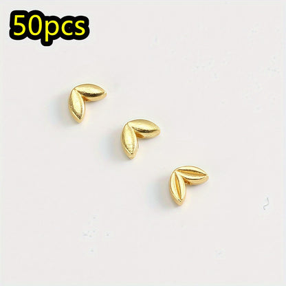 50pcs/set 5x7mm Wheat Ear Zinc Alloy Beads