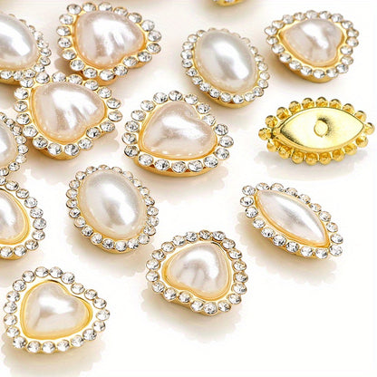 White Heart Oval Acrylic Pearl Beads