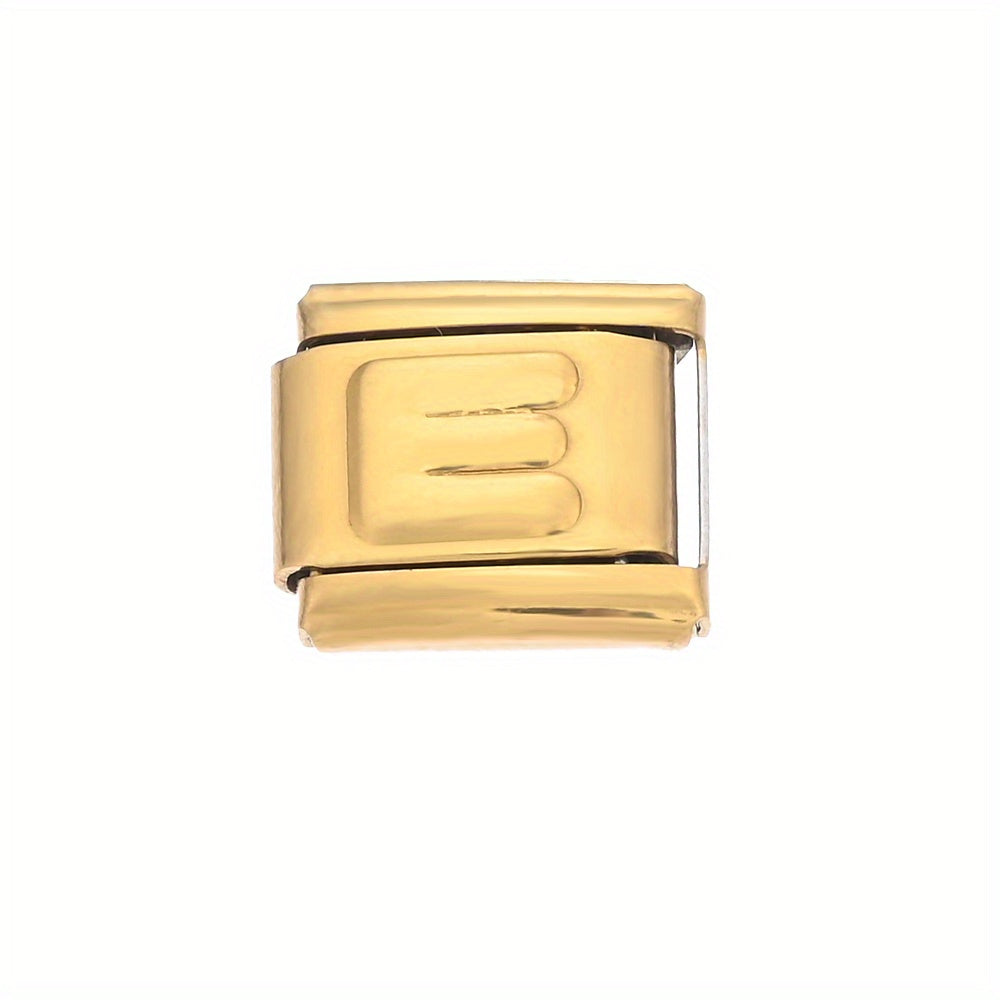 1pc 9x10mm Golden Stainless Steel Letter Bead