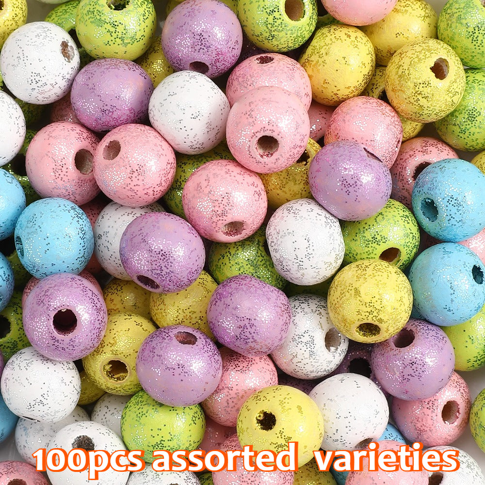 Round Mini Sequin Wooden Beads