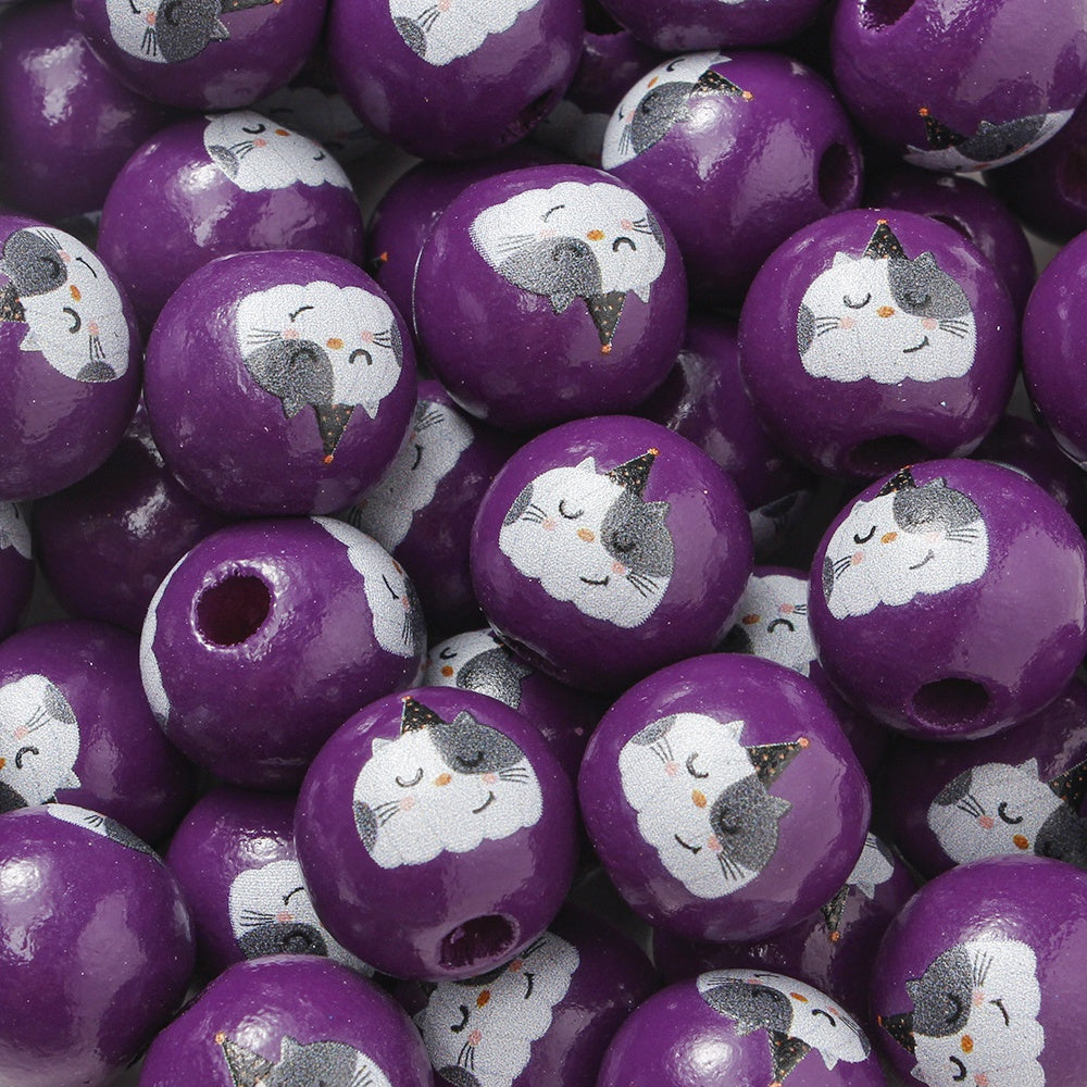 16mm Halloween Wooden Beads