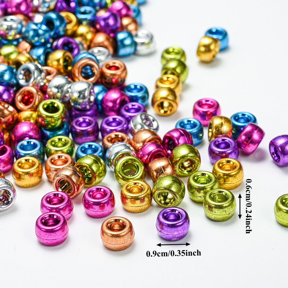 100pcs 6x9mm Large Hole Acrylic Cylindrical Beads