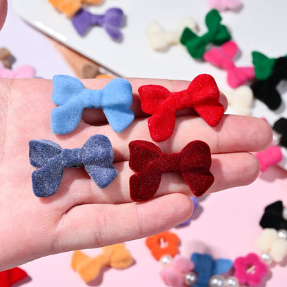 Resin Flocked Bowknot Beads
