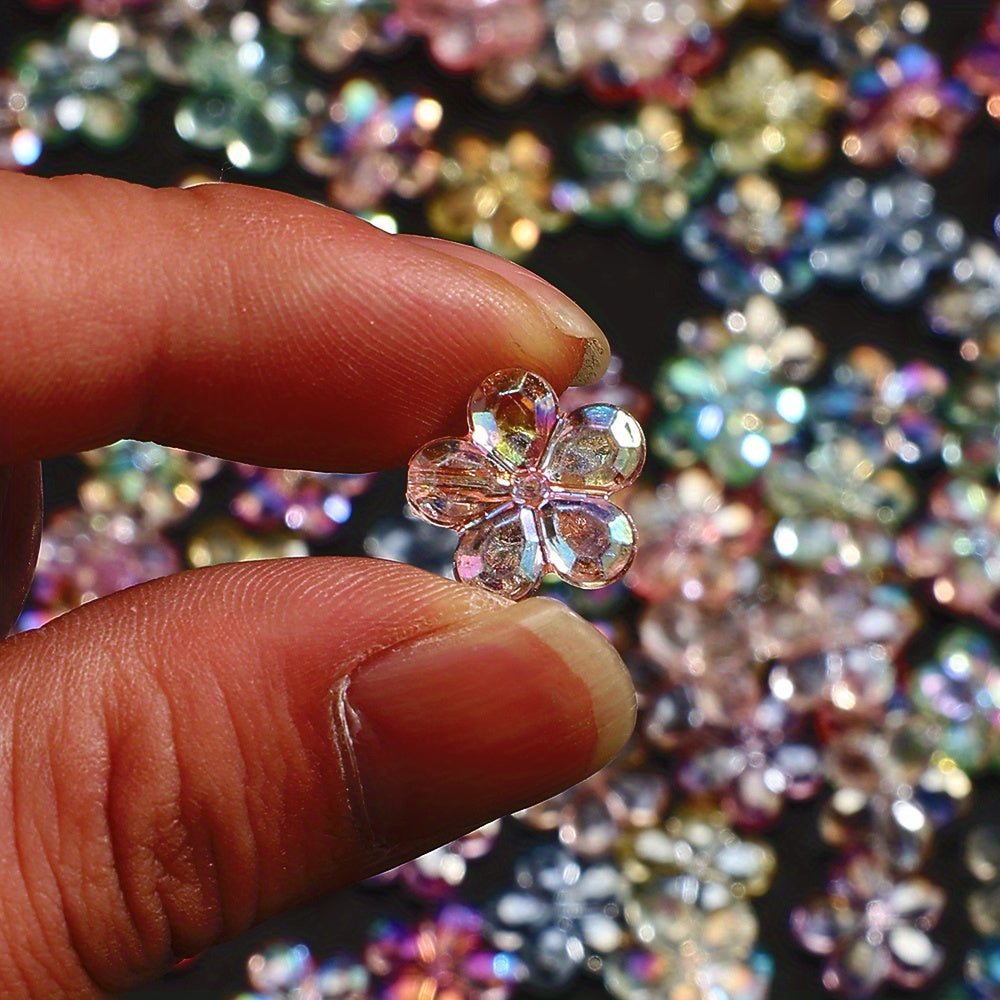AB Mixed Color Transparent Acrylic Flower Beads