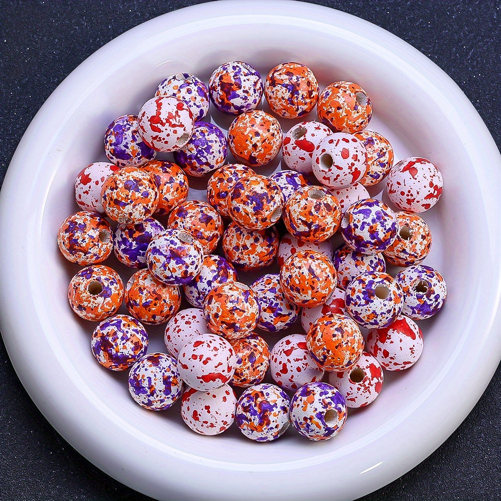 Halloween Blood Splatter Wooden Beads