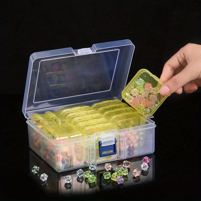 Transparent Plastic Beads Storage Box Set