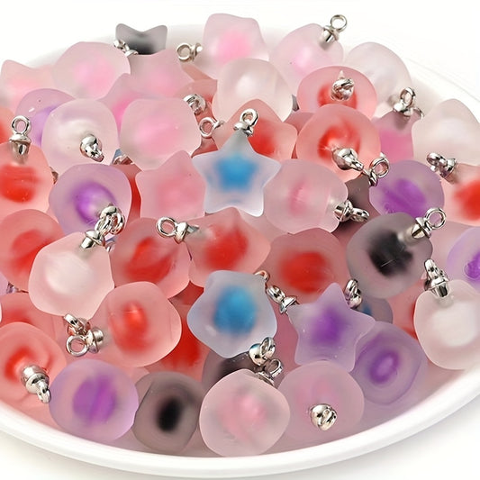 10pcs Matte Double Layer Star Acrylic Charms