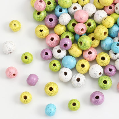 Round Mini Sequin Wooden Beads