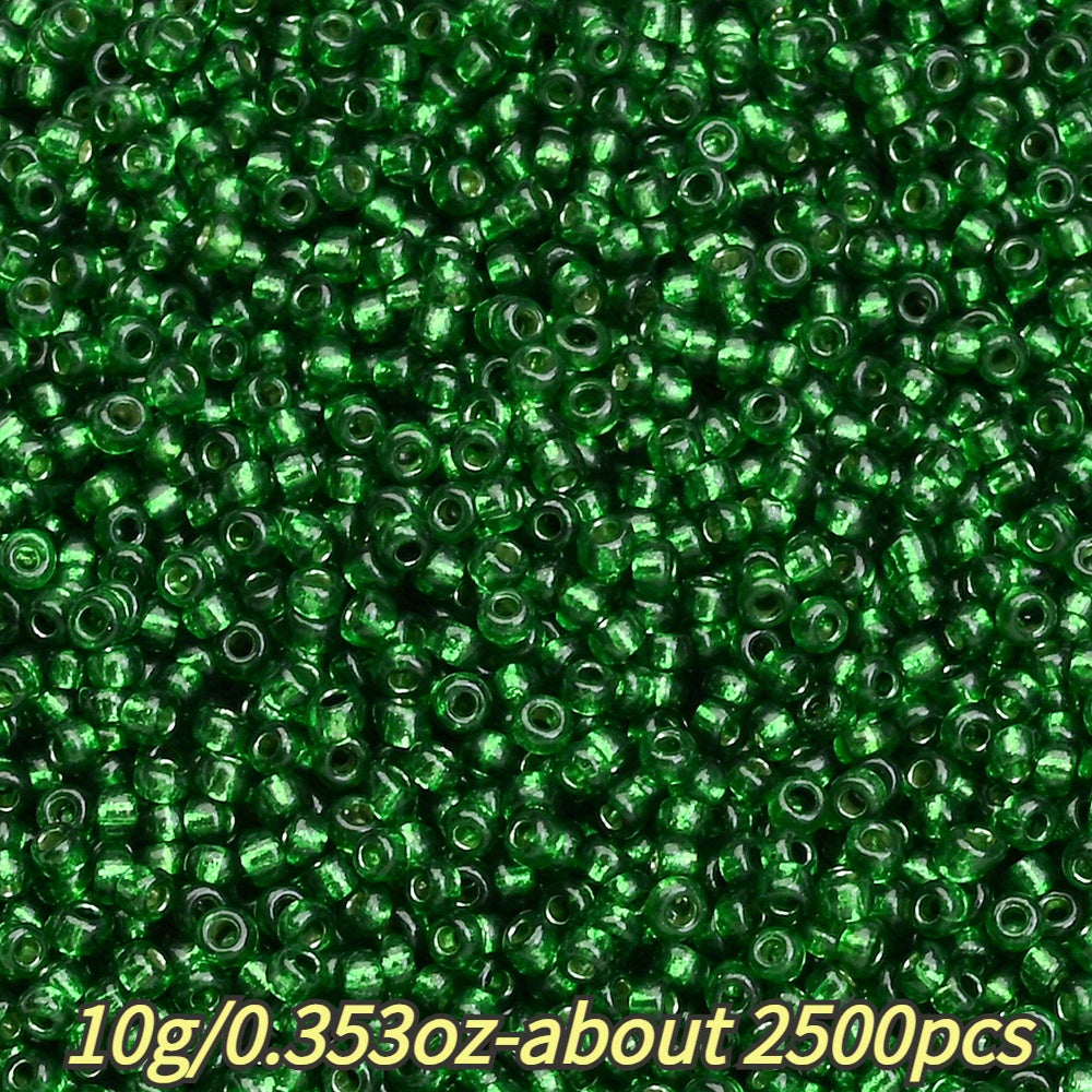 1.5mm Silvery-filled Mini Glass Rice Beads