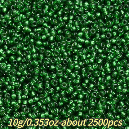 1.5mm Silvery-filled Mini Glass Rice Beads