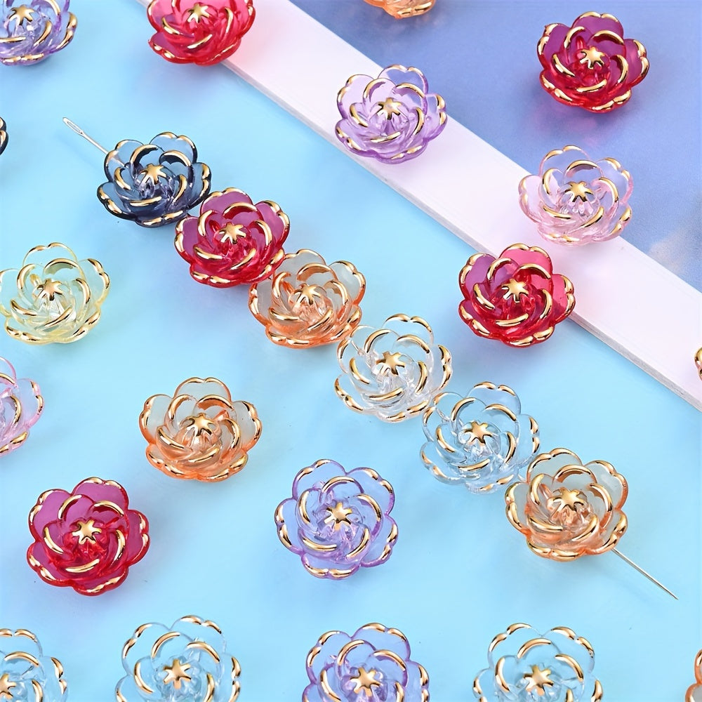 CCB Imitation Metal Plastic Flower Bead Caps