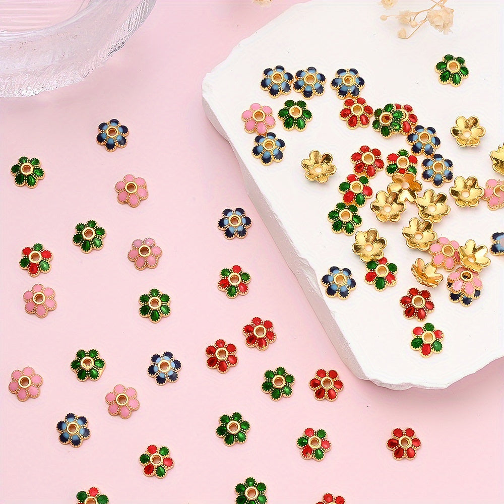 7mm Alloy Flower Cap Beads