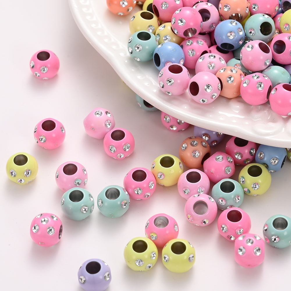 Shiny Acrylic Big Hole Spacer Beads