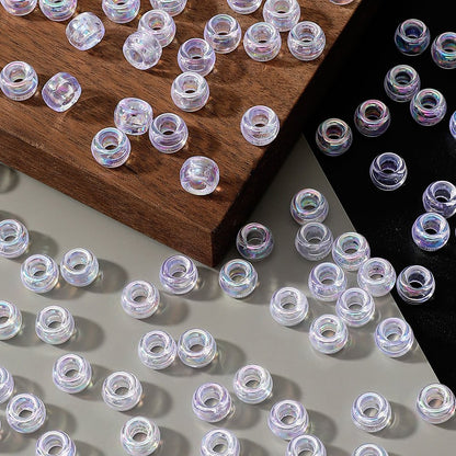 100pcs 5x9mm Shiny AB Color Acrylic Pony Beads