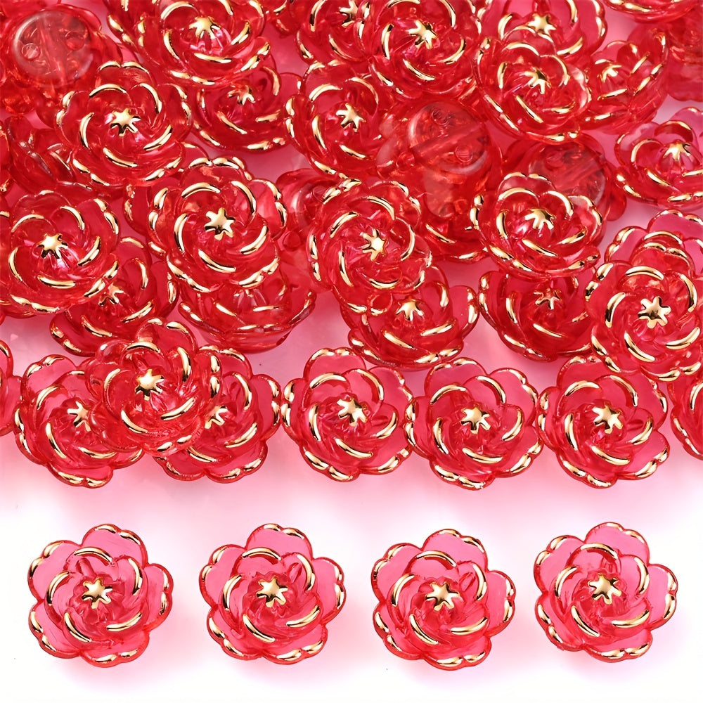 CCB Imitation Metal Plastic Flower Bead Caps