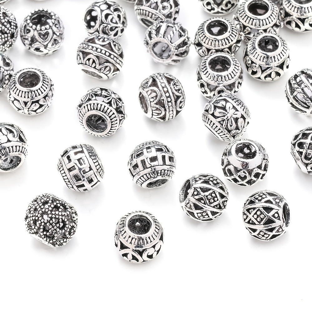 Colorful Transparent Cracked Flower Print Round Acrylic Spacer Beads Set