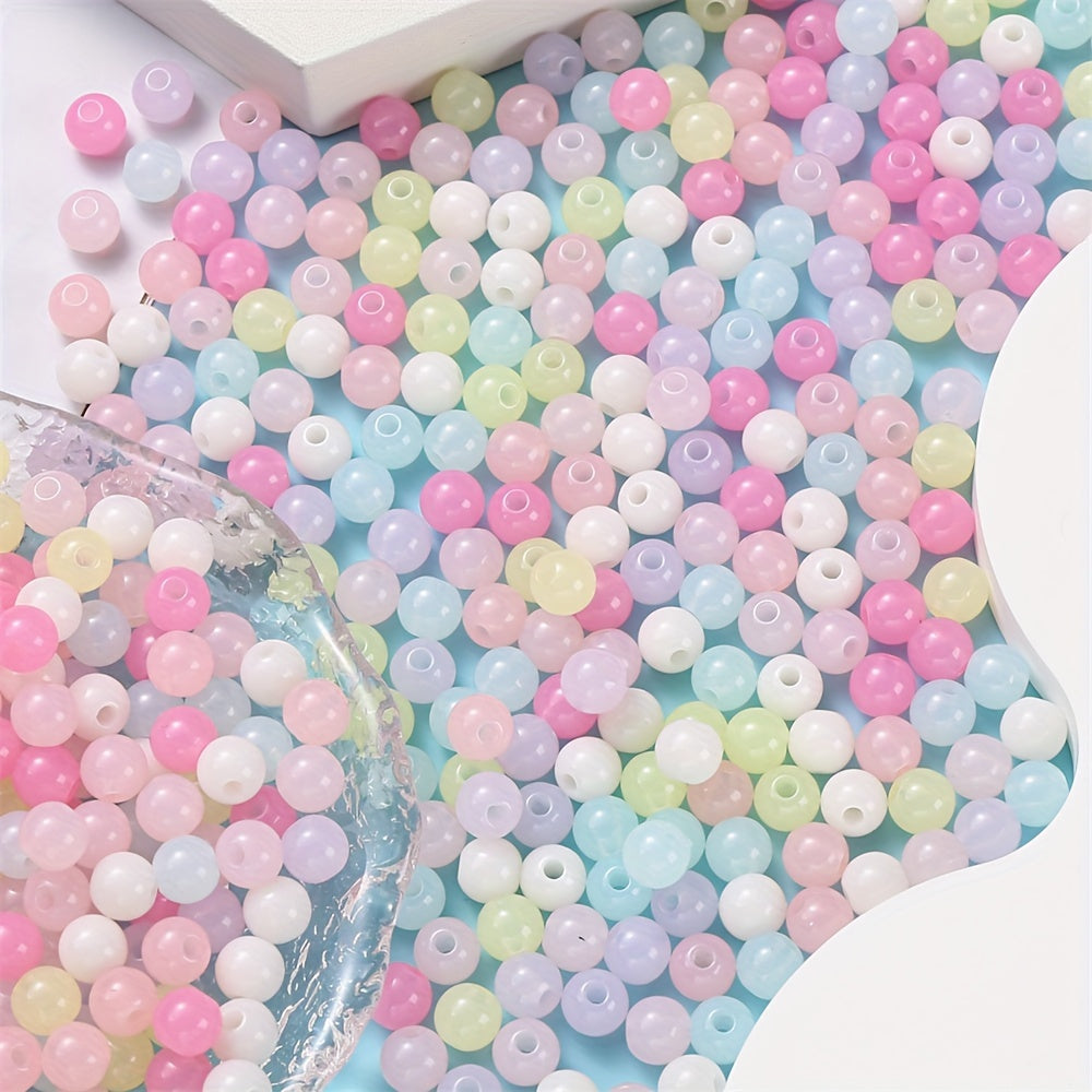 Colorful Mix Style Acrylic Gradient Round Spacer Beads