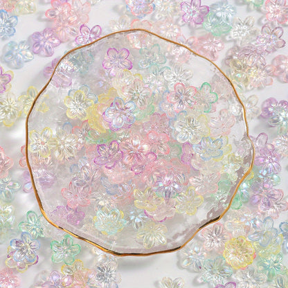 200pcs 12mm UV Color Flower Acrylic Beads