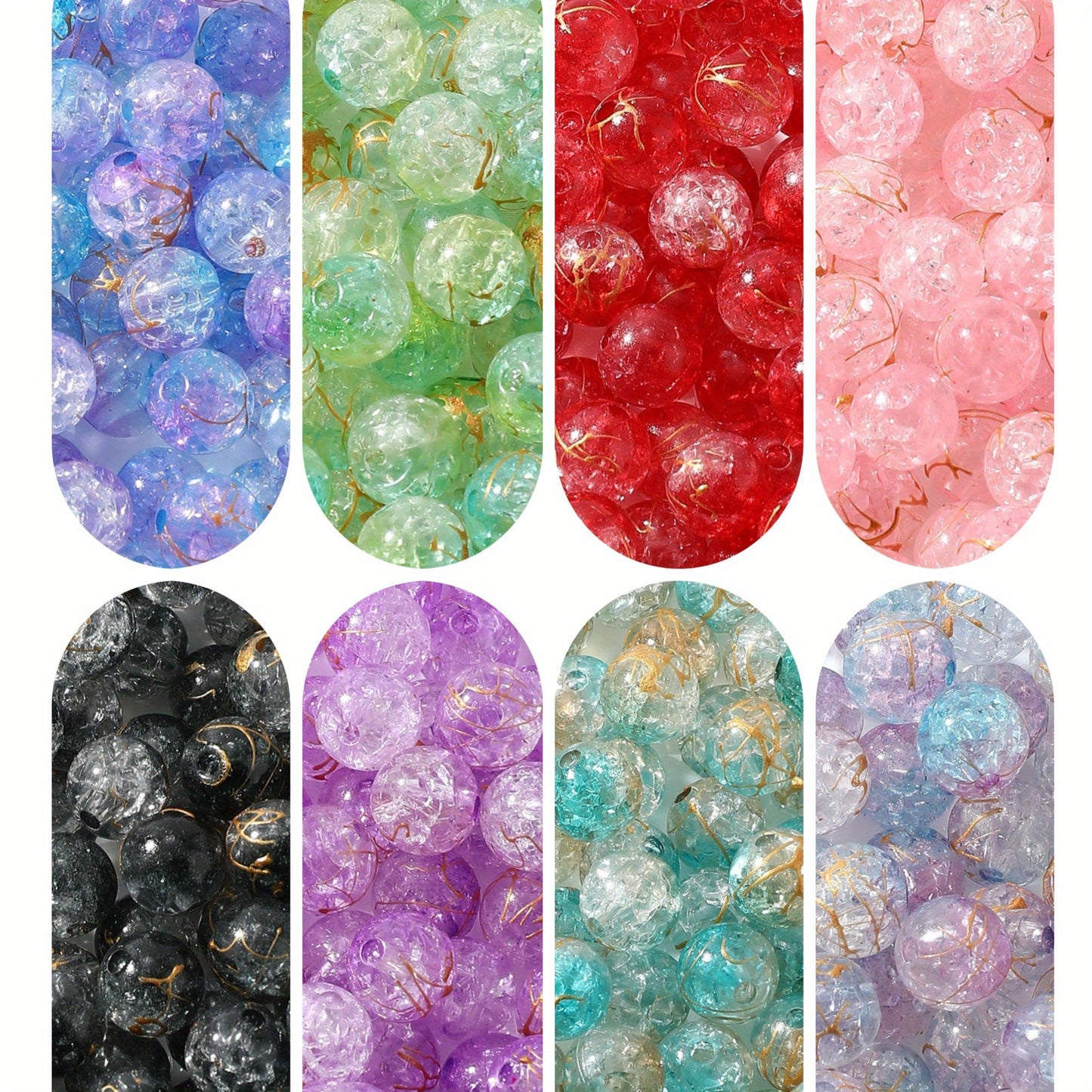 50/100pcs 8/10mm Round Smooth Acrylic Beads Set
