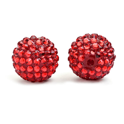 20mm Christmas Rhinestone Disco Ball Resin Beads