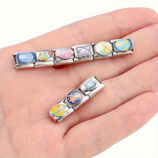 1pc 9x10mm Stainless Steel Module Charm Bead
