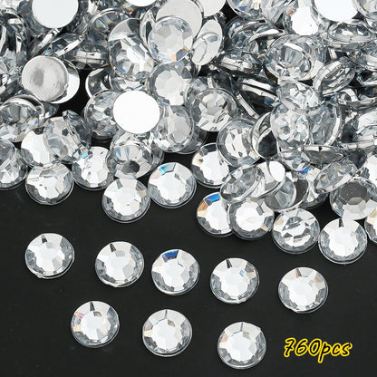 Silver Rhinestone Flatback Beads