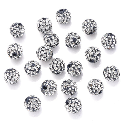 10mm AB Shiny Rhinestone Clay Beads