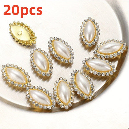 20pcs White Acrylic Artificial Pearl Beads