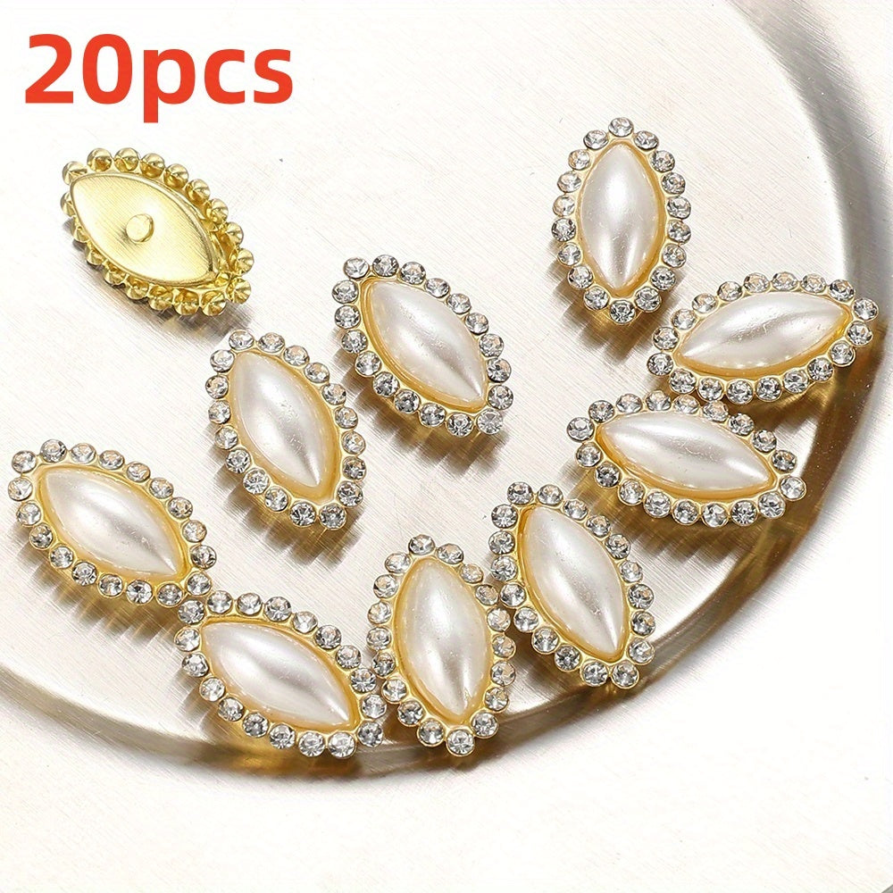 White Heart Oval Acrylic Pearl Beads