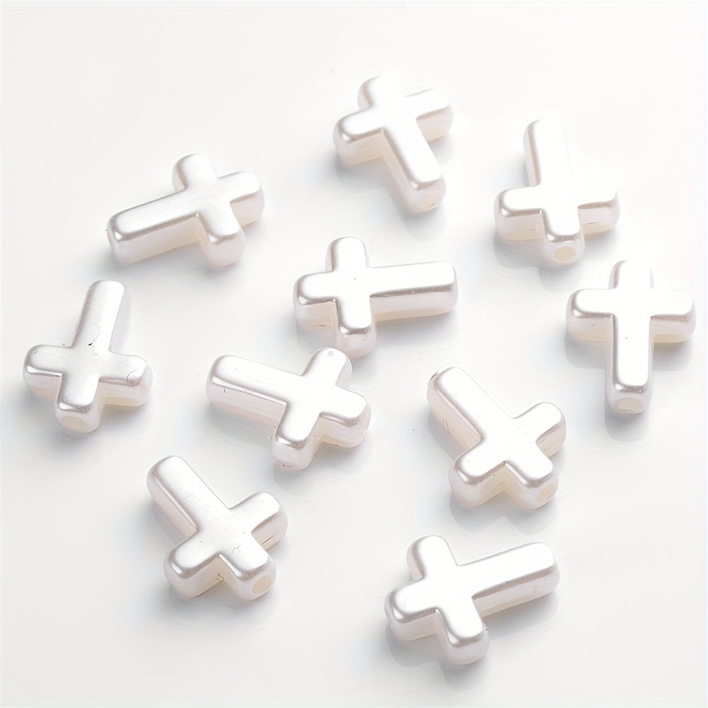 White Acrylic Spacer Beads, 50pcs