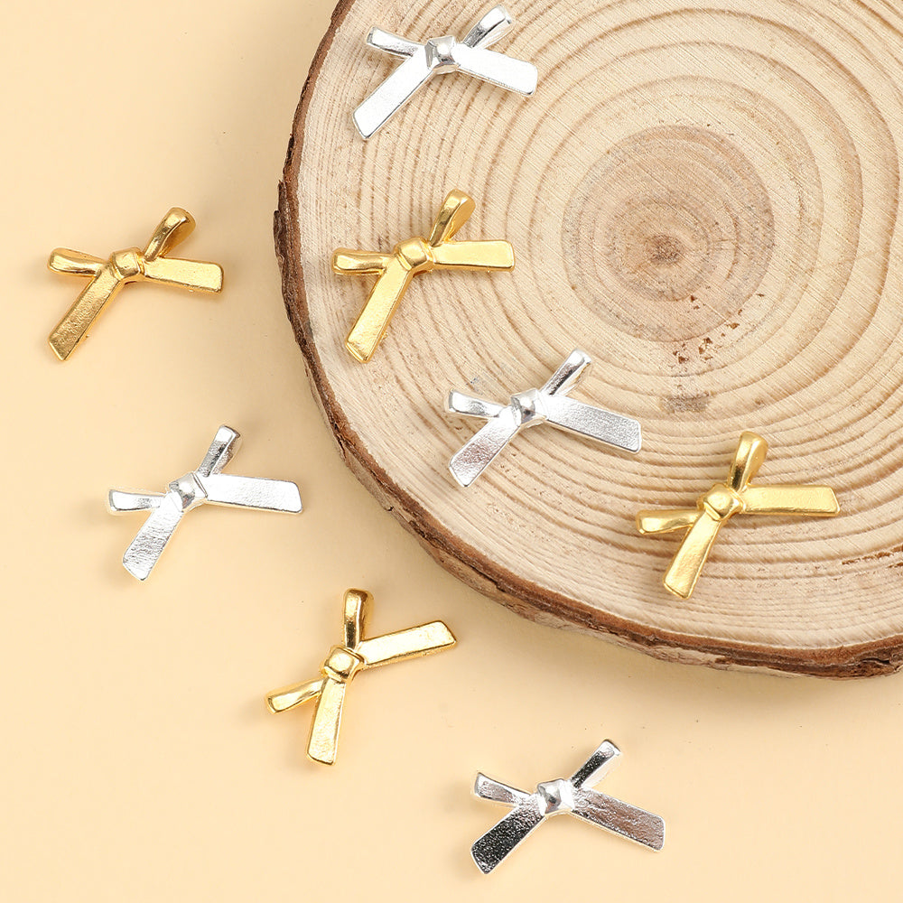 20pcs 12x20mm Bowknot Metal Pendants