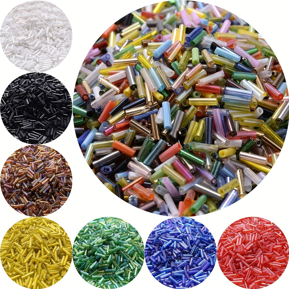 300pcs 2x6mm Loose Spacer Beads Glass Seed Beads for Jewelry Making DIY Handmade Crafts Accessories