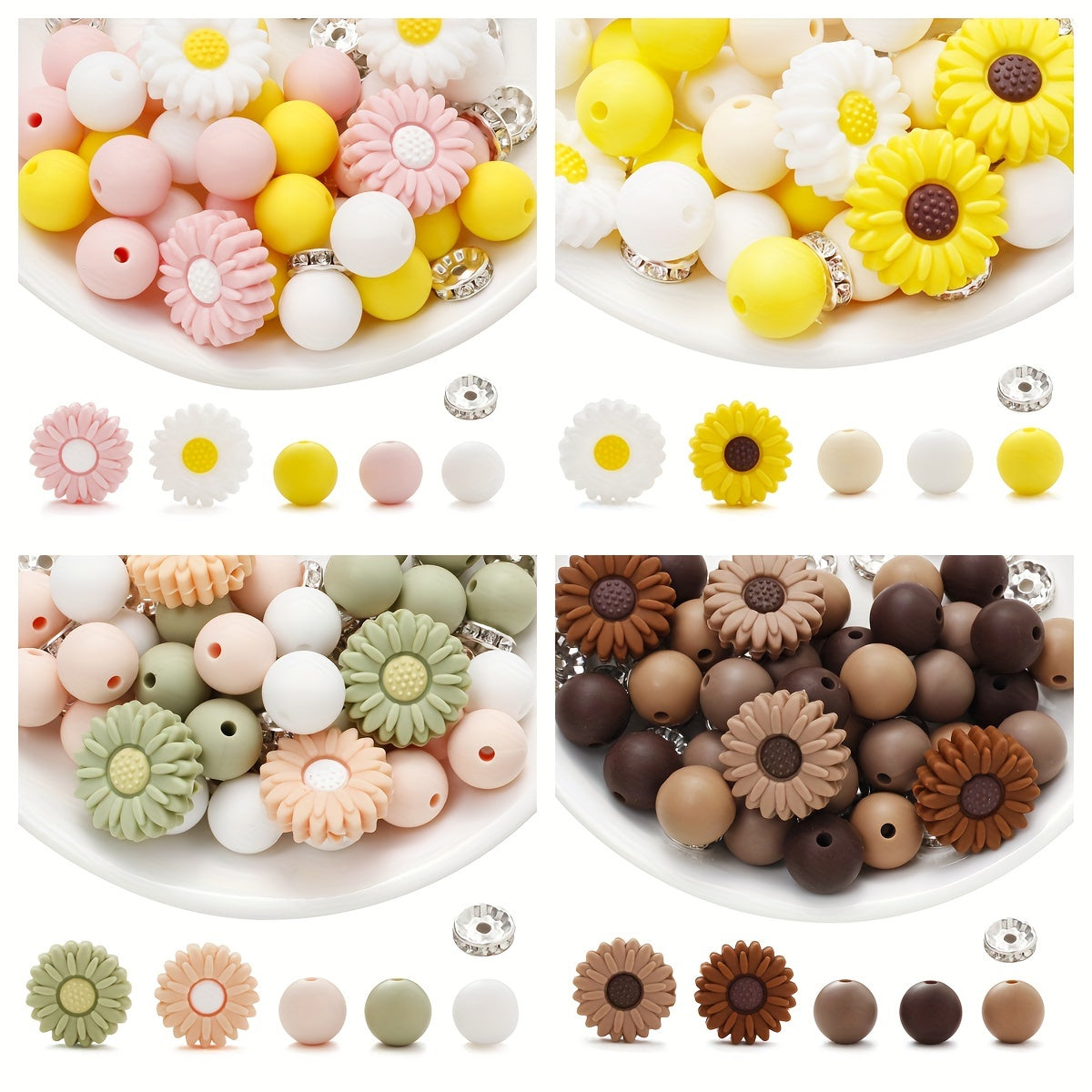 Fresh Green Silicone Round Focal Beads Kit