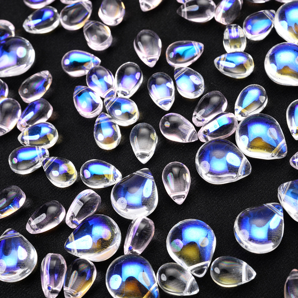 10pcs 6-12mm Translucent Teardrop Glass Beads