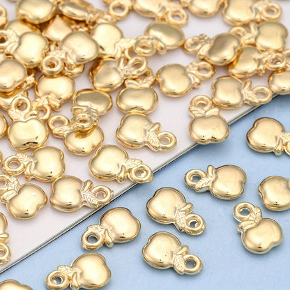 200pcs CCB Golden Apple Pendant Beads