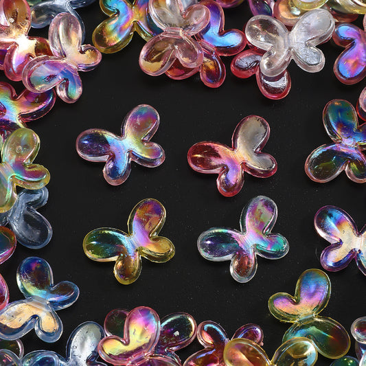 50pcs 13x18mm Shiny Transparent Acrylic Beads