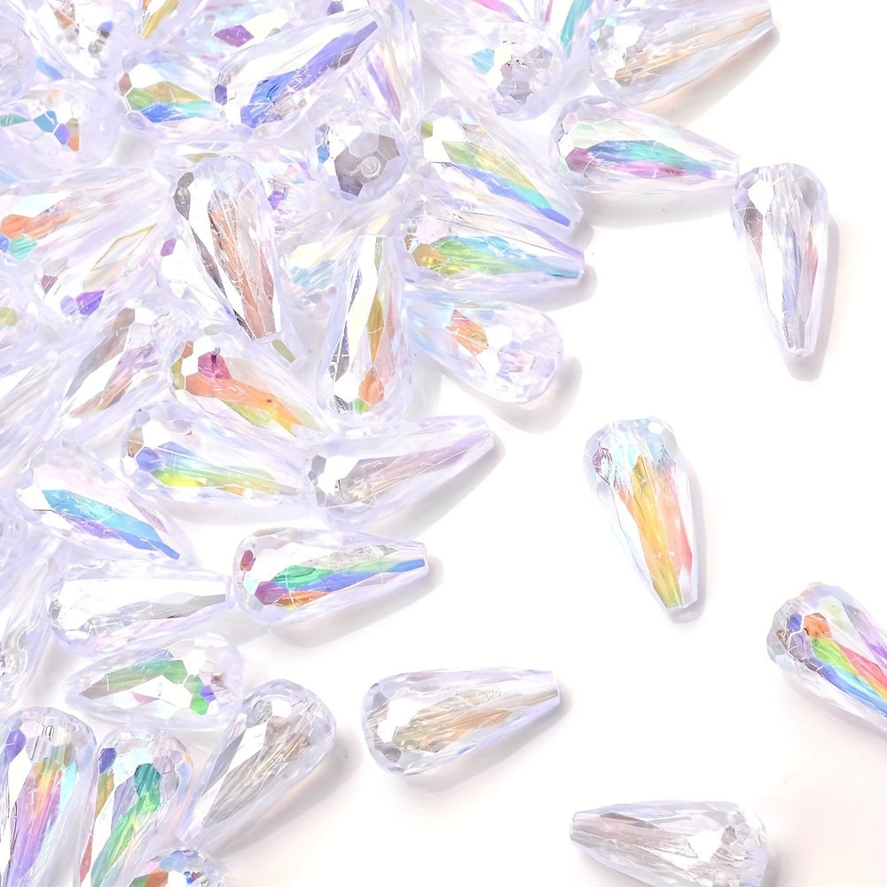 30pcs 9x18mm Sparkling Water Drop Crystal Beads